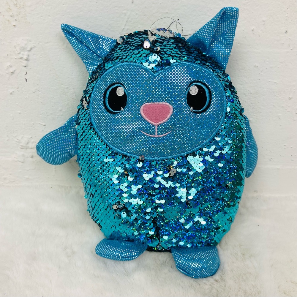 Shimmeez "Lainey the Lamb" blue sparkly flip sequin plush